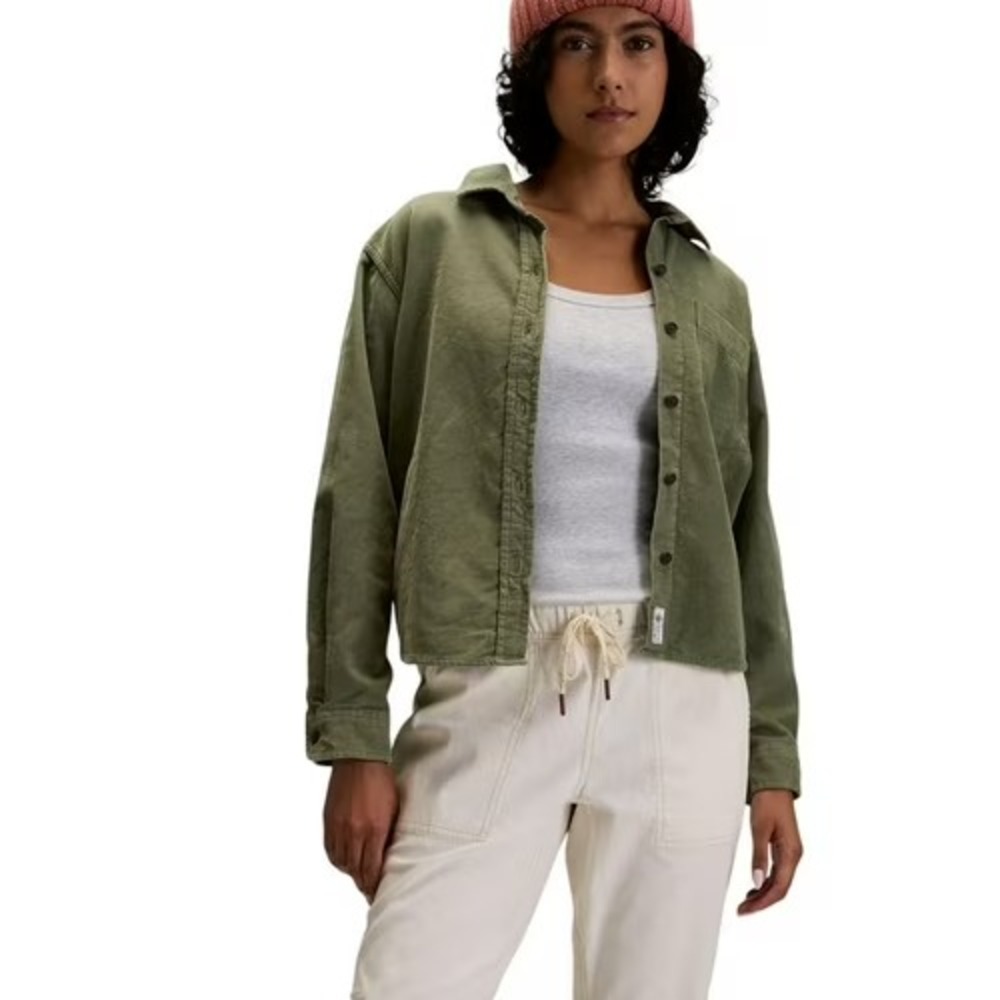 Alpine Design Womens AD Corduroy Shirt m Olive Haze NWT